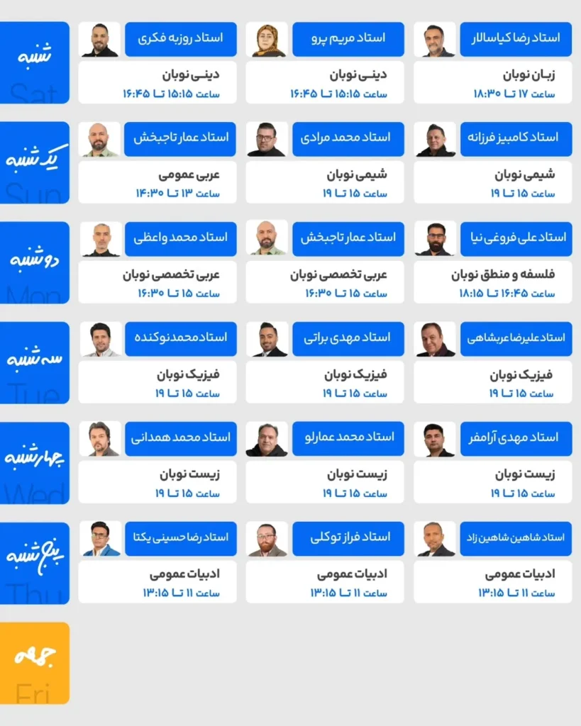 زمان برگزاری کلاس های نوبان کلاسینو 3