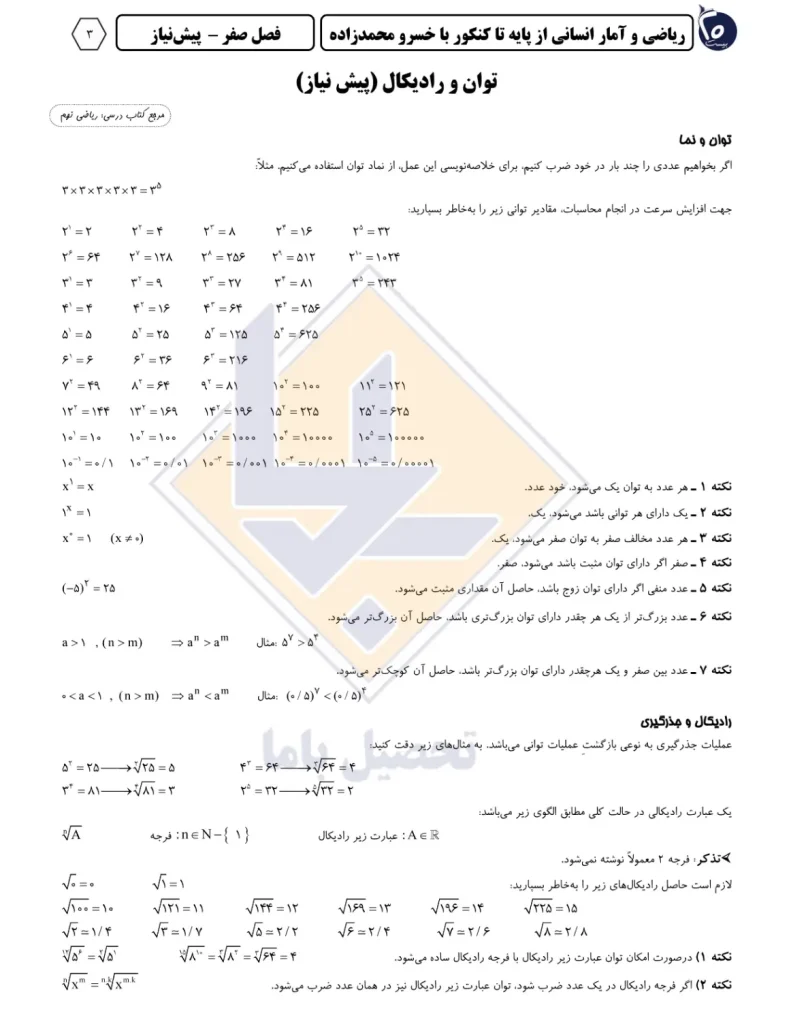 جزوه ریاضی انسانی خسرو محمدزاده 1
